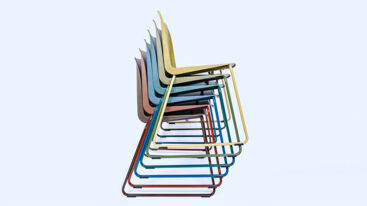 Stack of colorful chairs