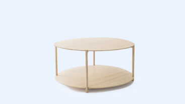 Lunaria table made of natural ash wood treated with wax oil