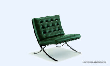 Green leather designer chair