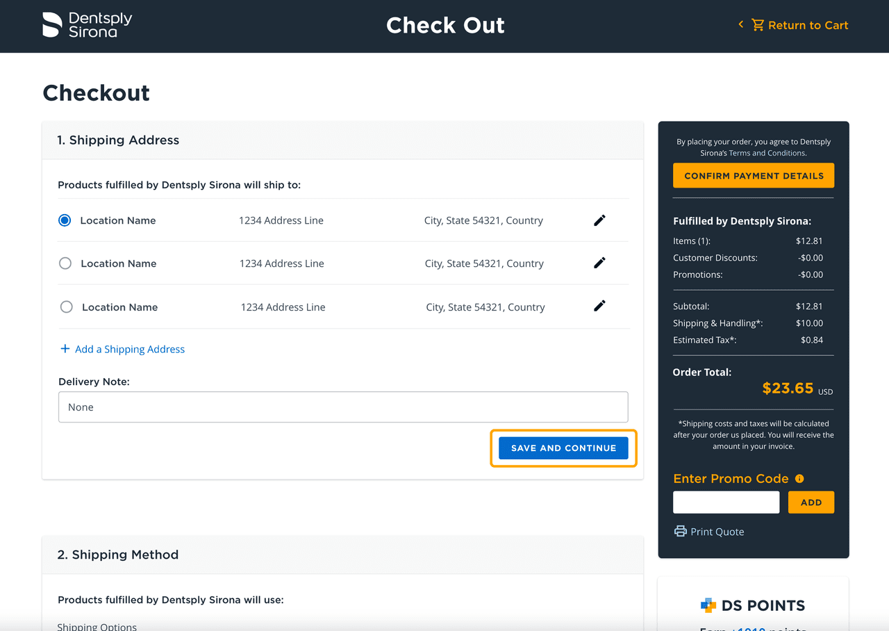 select save and continue