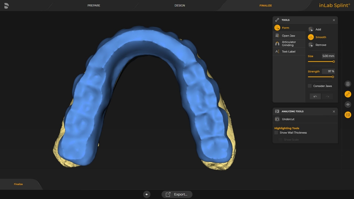 inLab CAD Software, individual attachment prosthesis