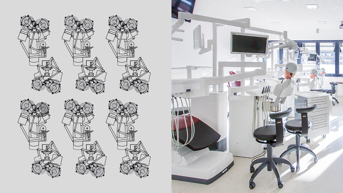 Work stations combined with a treatment centre at Graz University, Austria