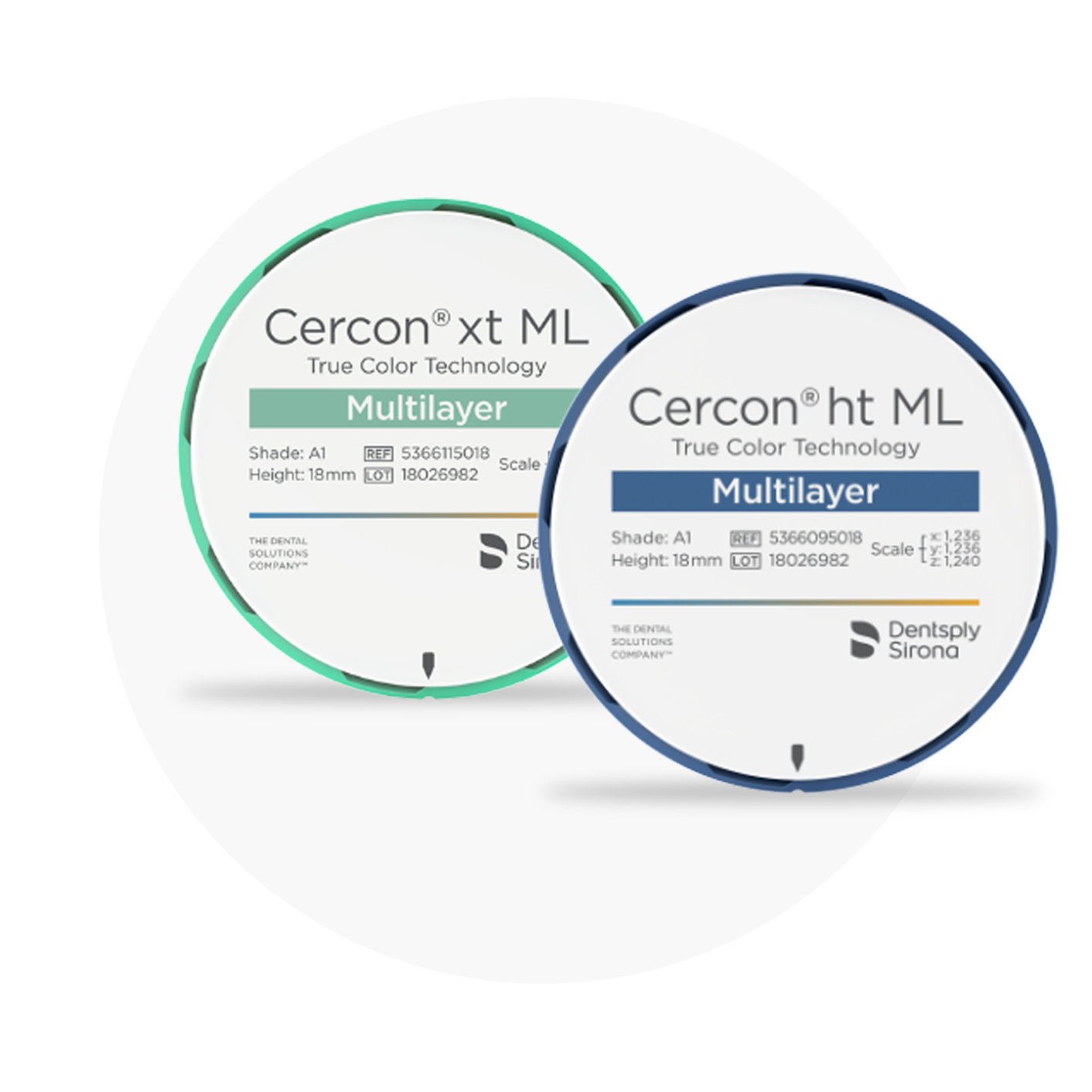 Cercon multilayer discs