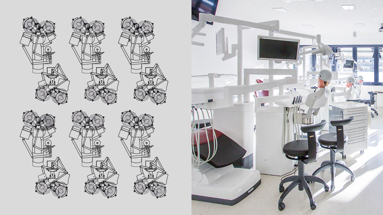 Work stations combined with a treatment center at Graz University, Austria