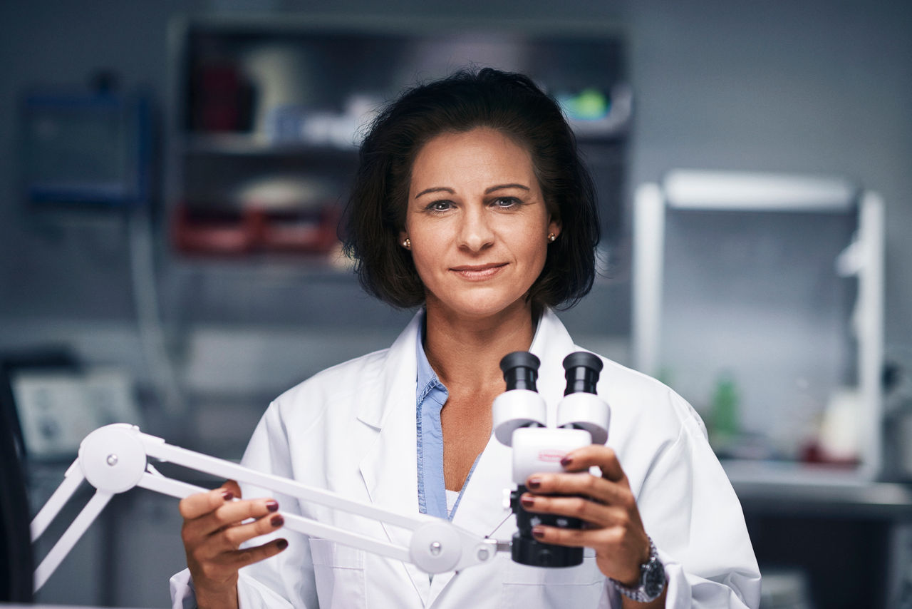 dentist with equipment