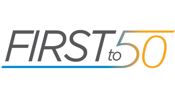 First to 50 logo