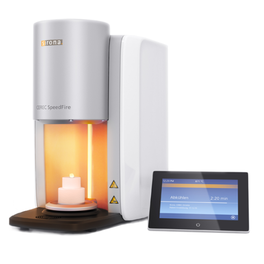 CEREC SpeedFire is the only dental furnace on the market that combines the sintering and glazing processes in one device.